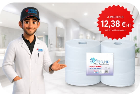 Papier toilette Maxi Jumbo T380m · lot de 6 · prix d'appel